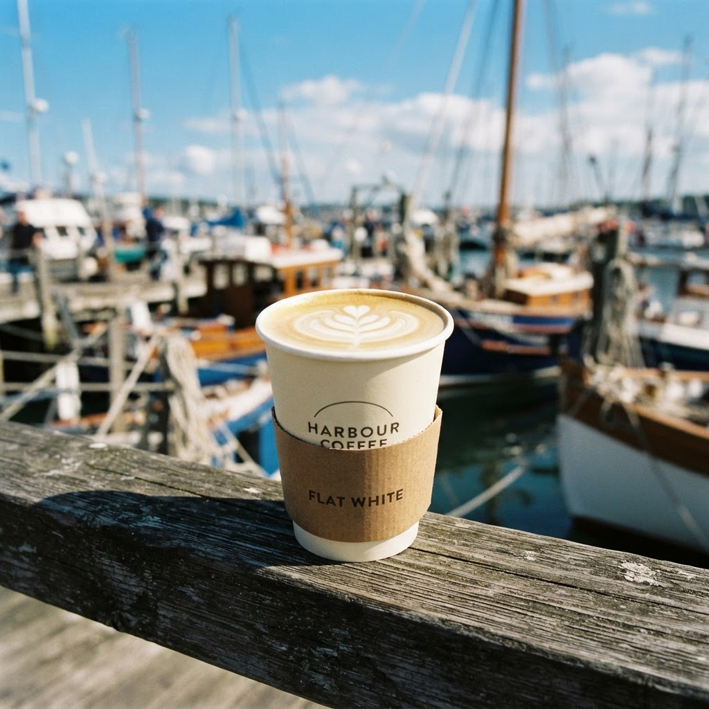 A proper flat white by the water